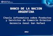 1 BANCO DE LA NACION ARGENTINA 2012 Charla informativa sobre Productos y Servicios de Comercio Exterior Gerencia Zonal San Rafael