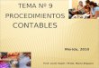 PROCEDIMIENTOS CONTABLES TEMA Nº 9 Prof. Lenin Valeri / Profa. Maria Silguero Mérida, 2010