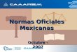 Normas Oficiales Mexicanas Octubre - 2007. Marco Jurídico Acuerdo que identifica las fracciones arancelarias de la Tarifa de la Ley de los Impuestos Generales