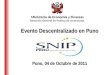 Evento Descentralizado en Puno Puno, 04 de Octubre de 2011 Ministerio de Economía y Finanzas Dirección General de Política de Inversiones