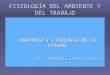FISIOLOGÍA DEL AMBIENTE Y DEL TRABAJO ANATOMIA Y FISOLOGÍA DE LA VISION ANATOMIA Y FISOLOGÍA DE LA VISION Dr. Maximiliano Fenucci