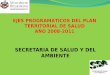 SECRETARIA DE SALUD Y DEL AMBIENTE EJES PROGRAMATICOS DEL PLAN TERRITORIAL DE SALUD AÑO 2008-2011