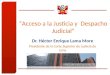 “Acceso a la Justicia y Despacho Judicial” Dr. Héctor Enrique Lama More Presidente de la Corte Superior de Justicia de Lima