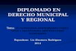 DIPLOMADO EN DERECHO MUNICIPAL Y REGIONAL DIPLOMADO EN DERECHO MUNICIPAL Y REGIONAL Tema: Tema: El contencioso administrativo contra actos e inactividades