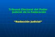 Tribunal Electoral del Poder Judicial de la Federación “Redacción judicial”