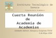 Cuarta Reunión de Academia de Academias Unidades Náinari, Navojoa y Guaymas ITSON 6 de Mayo 2004 Instituto Tecnológico de Sonora Vicerrectoría Académica