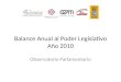 Balance Anual al Poder Legislativo Año 2010 Observatorio Parlamentario
