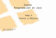 Ignacio Zahonero Martínez Luis Joyanes Aguilar Curso Programación en Java Tema 5 Clases y Objetos