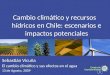 Cambio climático y recursos hídricos en Chile: escenarios e impactos potenciales Sebastián Vicuña El cambio climático y sus efectos en el agua 13 de Agosto,