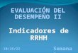 Indicadores de RRHH 09/04/2015 Semana 1 EVALUACIÓN DEL DESEMPEÑO II