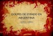 GOLPES DE ESTADO EN ARGENTINA (1955 – 1983). Golpe de Estado de 1955: Crisis económica y política. Fortalecimiento de la alianza social antiperonista