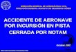 Dirección General de Aeronáutica Civil ACCIDENTE DE AERONAVE POR INCURSIÓN EN PISTA CERRADA POR NOTAM DIRECCIÓN GENERAL DE AERONÁUTICA CIVIL DIRECCIÓN