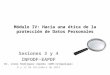 Módulo IV: Hacía una ética de la protección de Datos Personales Sesiones 3 y 4 INFODF-EAPDF Dr. Jesús Rodríguez Zepeda (UAM-Iztapalapa) 8 y 12 de diciembre