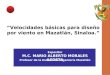 “Velocidades básicas para diseño por viento en Mazatlán, Sinaloa.” M.C. MARIO ALBERTO MORALES ACOSTA Profesor de la Escuela de Ingeniería Mazatlán Expositor