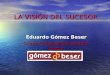 LA VISIÓN DEL SUCESOR Eduardo Gómez Beser Grupo Empresarial Gómez-Beser