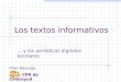 Los textos informativos... y los periódicos digitales escolares Pilar Baselga CPR de Calatayud