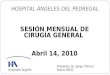 SESIÓN MENSUAL DE CIRUGÍA GENERAL Abril 14, 2010 HOSPITAL ÁNGELES DEL PEDREGAL Presenta: Dr. Jorge Chirino Romo R3CG