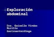 Exploración abdominal Dra. Guiselle Vindas Murillo Gastroenteróloga