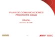 Page 1 PLAN DE COMUNICACIONES PROYECTO GOLD BRASIL Diciembre 15 / 2005