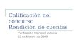 Calificación del concurso Rendición de cuentas Purificación Martorell Zulueta 13 de febrero de 2008