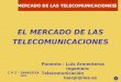 MERCADO DE LAS TELECOMUNICACIONES EL MERCADO DE LAS TELECOMUNICACIONES Ponente : Luis Armenteros Ingeniero Telecomunicación luarpi@iies.es C P S – ZARAGOZA