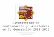 Estadísticas de conformación y asistencia en la Generación 2008-2011 Reunión de Grupo Operativo 24 de marzo de 2011