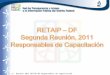 2ª. Reunión 2011 RETAIP–DF Responsables de Capacitación 16 de junio de 2011