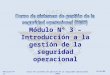 01/01/08 Revisión Nº 11Curso de sistemas de gestión de la seguridad operacional (SMS) Módulo N° 3 – Introducción a la gestión de la seguridad operacional