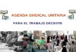 AGENDA SINDICAL UNITARIA PARA EL TRABAJO DECENTE