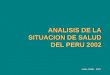 ANALISIS DE LA SITUACION DE SALUD DEL PERU 2002 LIMA, PERU 2003