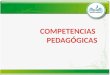 COMPETENCIAS PEDAGÓGICAS La evaluación de competencias pedagógicas se estructura desde tres campos del saber que dialogan entre sí y son objeto de reflexión