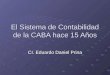 El Sistema de Contabilidad de la CABA hace 15 Años Cr. Eduardo Daniel Prina