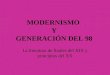 MODERNISMO Y GENERACIÓN DEL 98 La literatura de finales del XIX y principios del XX