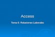 Access Tema 6: Relaciones Laborales. Bases de datos Las bases de datos, son sistemas que permiten almacenar un gran conjunto de datos de forma relacionada