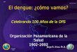 HCP/HCT/VBD OPS/OMS 2002 JRA El dengue: ¿cómo vamos? Organización Panamericana de la Salud 1902–2002 Jorge R. Arias, Ph.D. Celebrando 100 Años de la OPS