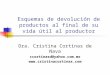 Esquemas de devolución de productos al final de su vida útil al productor Dra. Cristina Cortinas de Nava ccortinasd@yahoo.com.mx 