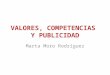 VALORES, COMPETENCIAS Y PUBLICIDAD Marta Moro Rodríguez