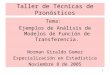 1 Taller de Técnicas de Pronósticos Tema: Ejemplos de Análisis de Modelos de Función de Transferencia. Norman Giraldo Gomez Especialización en Estadística