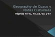 Geography de cuzco y notas culturales