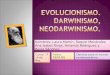 Evolucionismo. Darwinismo y Neodarwinismo