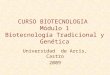 Curso U Arcis Castro Biotecnologia 2009