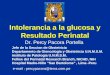Intolerancia a la glucosa y resultado perinatal