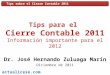 Tips cierre contable 2011