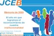 Memoria 2009 - Proyectos JCE Barcelona