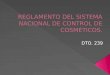 REGLAMENTO DEL SISTEMA NACIONAL DE CONTROL DE COSMÉTICOS
