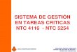 Sistema de Gestión en tareas críticas NTC 4116