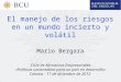 Presentación Presidente del Banco Central del Uruguay, 1er Foro Estratégico de Economía y Finanzas