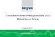 Consideraciones presupuestales 2012 desarrollo social