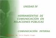 Unidad 4  herramientas de comunicacion de las relaciones publicas