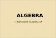 I.4 notacion algebraica
